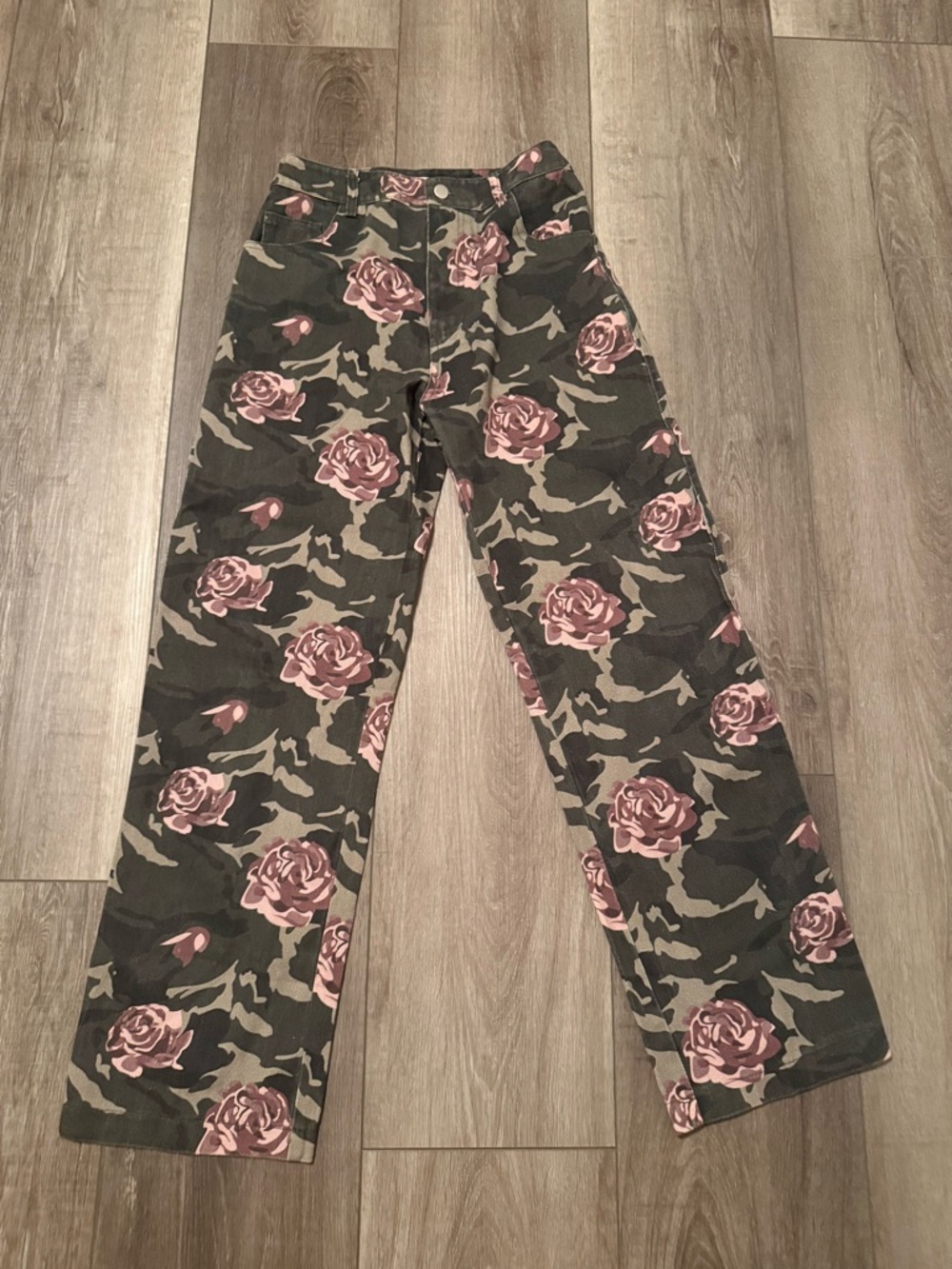 Pink Lily Rose Patterned Flare Jeans